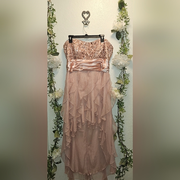 Strapless sequin top high low dress by Speechless - Picture 1 of 4